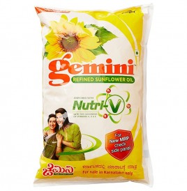 Gemini Refined Sunflower Oil   Pouch  1 litre